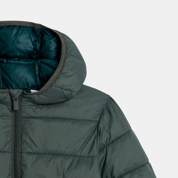 معطف منفوخ، باللون الأخضر للفتيان